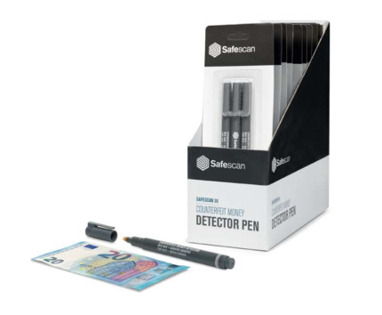 Safescan 30 Expositor de 10 Blisters con 3 Boligrafos Detectores de Billetes Falsos - Verificacion en 2 Segundos - Tinta con Base de Yodo