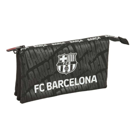 Safta F.C.Barcelona Portatodo - 3 Compartimentos con Cremalleras - Bolsillo Interior - 0.6L - 220x30x120mm - Color Negro