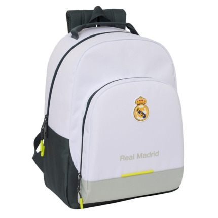 Safta Real Madrid 1Âª Equipacion 25/26 Mochila Escolar - Adaptable a Carro - Asa de Mano - 32x42x15cm - Color Blanco