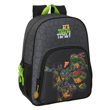 Safta Tortugas Ninja Mochila Infantil - Adaptable a Carro - Asa de Mano - Bolsillos Laterales - 33x42x14cm - Color Negro