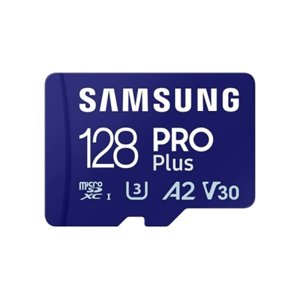 Samsung PRO Plus Tarjeta Micro SDXC 128GB UHS-I U3 A2 V30 Clase 10 con Adaptador SD