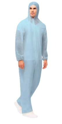 Santex Mono de Polipropileno con Capucha 40gr. Talla XL - Cremallera y Elasticos para Mejor Ajuste - Conforme (UE) 2016/425 - Color Azul