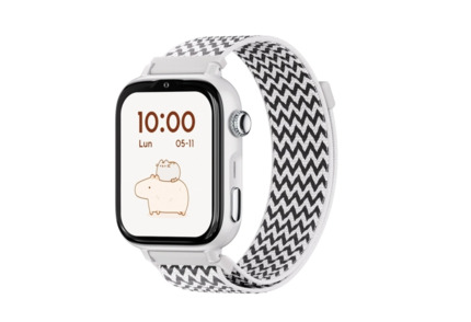 Savefamily Reloj Inteligente Infantil SaveWatch Plus 2 - Pantalla Amoled - Carcasa Blanca - Correa Tela ZigZag