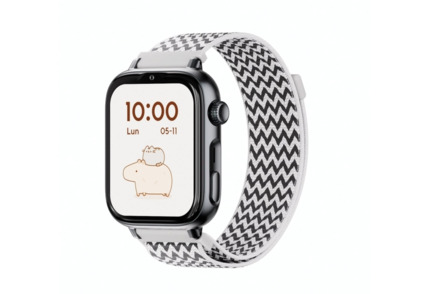 Savefamily Reloj Inteligente Infantil SaveWatch Plus 2 - Pantalla Amoled - Carcasa Negra - Correa Tela Zigzag