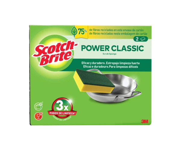 Scotch-Brite Classic Pack de 2 Estropajos de Cocina - Color Amarillo