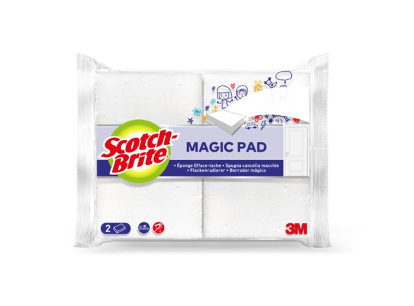 Scotch-Brite Magic Pad Pack de 2 Esponjas Magica de Limpieza - Color Blanco