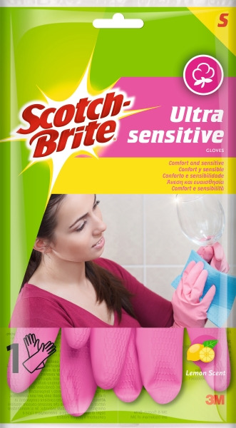 Scotch-Brite Ultra-Sensitive Guantes Multiuso - Talla S - Perfumados - Color Rosa