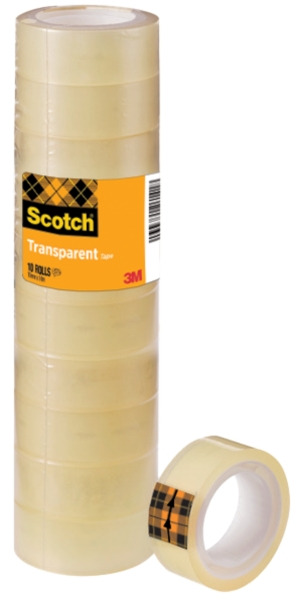 Scotch Pack de 10 Cintas Adhesivas 15mm x 10m - Transparente