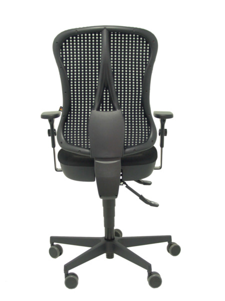 Silla de oficina Agudo sincro malla negra asiento tela negra brazos regulables (6)