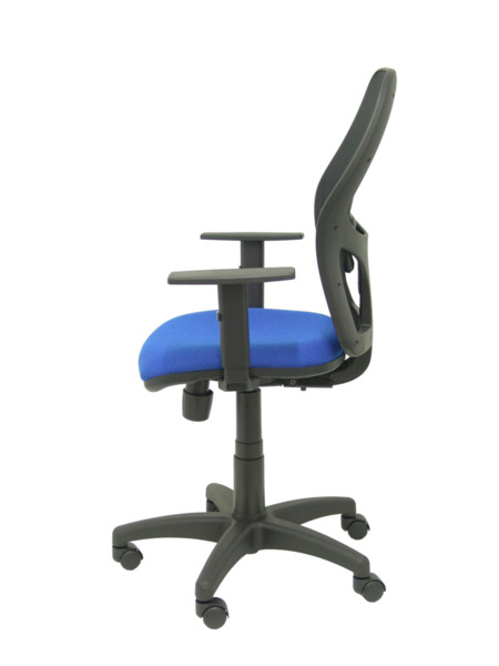 Silla de oficina Alocén malla negra asiento bali azul brazos regulables (4)