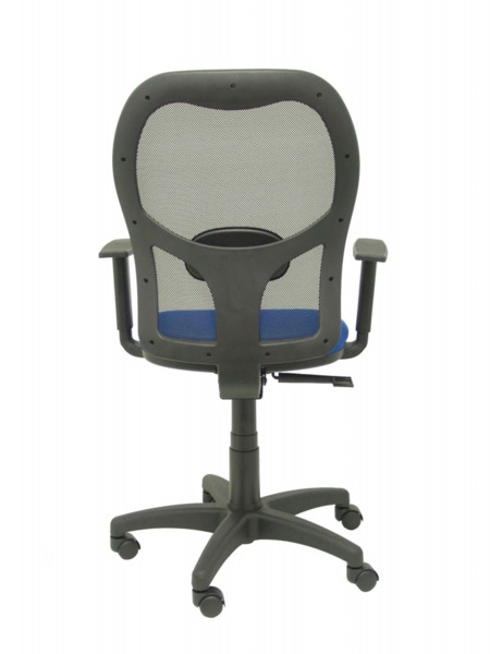 Silla de oficina Alocén malla negra asiento bali azul brazos regulables (6)