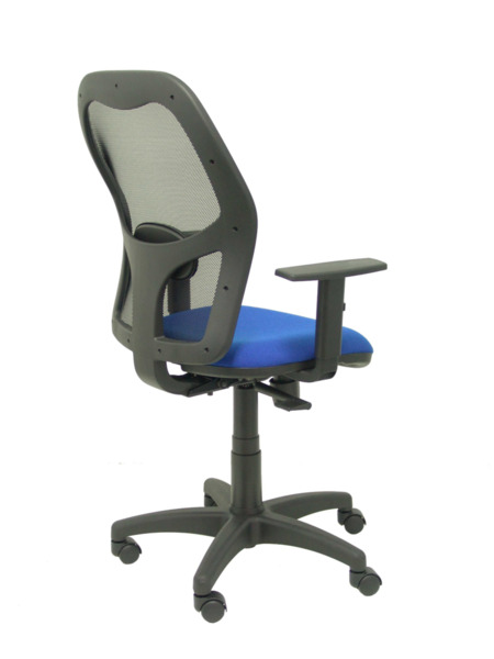 Silla de oficina Alocén malla negra asiento bali azul brazos regulables (7)