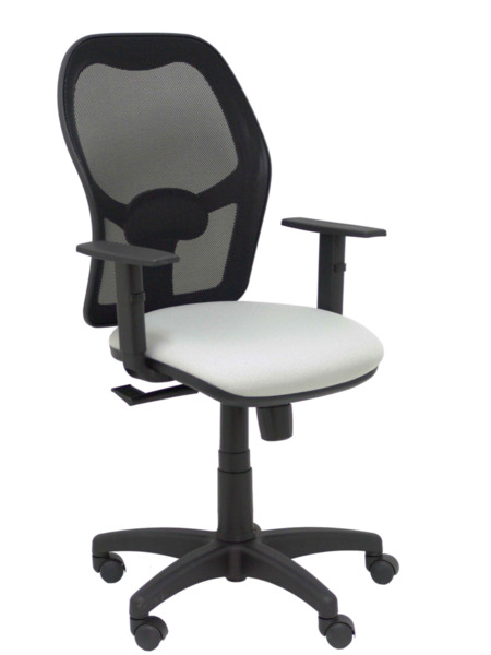 Silla de oficina Alocén malla negra asiento bali gris brazos regulables (1)