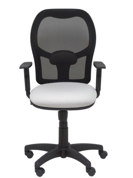 Silla de oficina Alocén malla negra asiento bali gris brazos regulables (2)