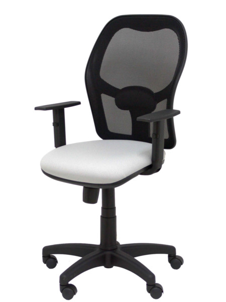 Silla de oficina Alocén malla negra asiento bali gris brazos regulables (3)