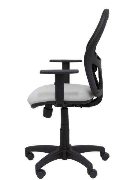 Silla de oficina Alocén malla negra asiento bali gris brazos regulables (4)