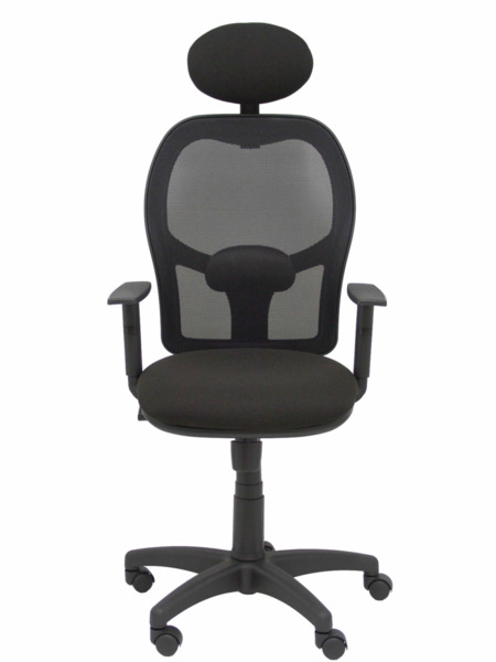 Silla de oficina Alocén malla negra asiento bali negro brazos regulables cabecero fijo (2)