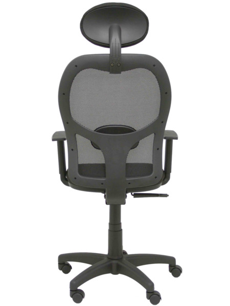 Silla de oficina Alocén malla negra asiento bali negro brazos regulables cabecero fijo (6)
