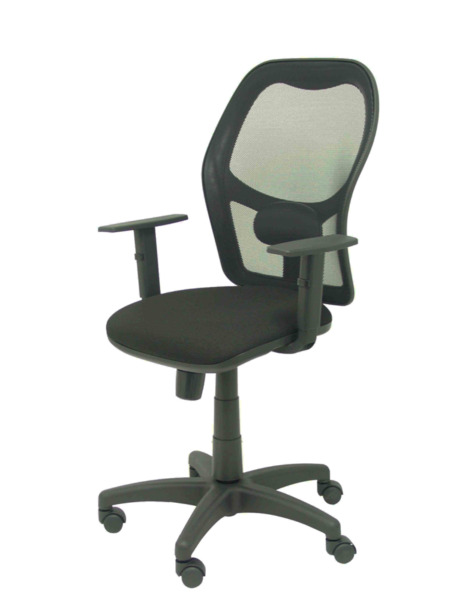 Silla de oficina Alocén malla negra asiento bali negro brazos regulables (3)