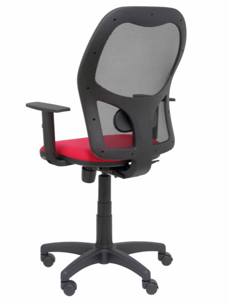 Silla de oficina Alocén malla negra asiento bali rojo brazos regulables (5)