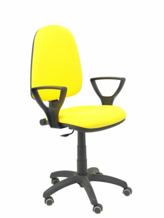 Silla de oficina Ayna bali amarillo brazos fijos ruedas de parqué