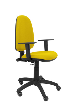 Silla de oficina Ayna bali amarillo brazos regulables ruedas de parqué
