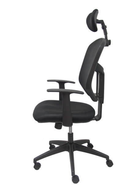Silla de oficina Chinchilla respaldo malla negro con cabecero asiento 3D negro (4)
