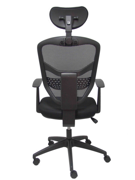 Silla de oficina Chinchilla respaldo malla negro con cabecero asiento 3D negro (6)
