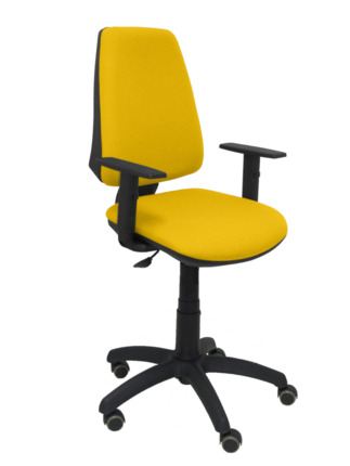 Silla de oficina Elche CP bali amarillo brazos regulables ruedas de parquet