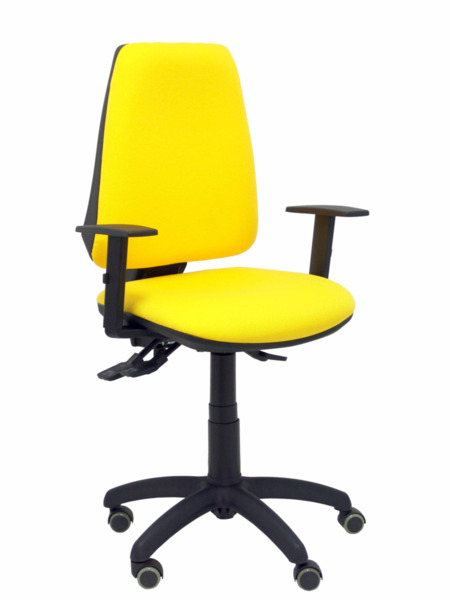 Silla de oficina Elche S bali amarillo brazos regulables ruedas de parquet (1)