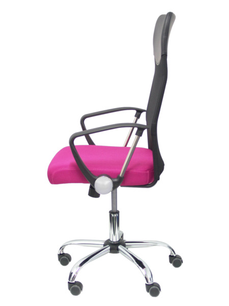 Silla de oficina Gontar respaldo malla negro asiento rosa (4)