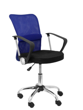 Silla de oficina infantil Cardenete respaldo malla azul asiento negro