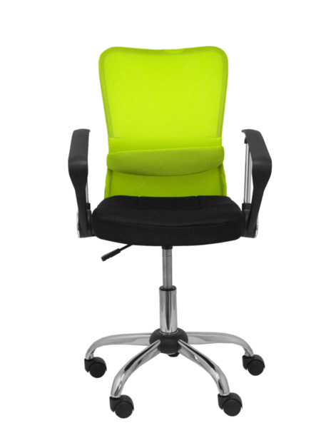 Silla de oficina infantil Cardenete respaldo malla verde asiento negro (2)