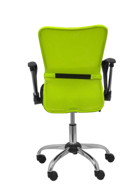 Silla de oficina infantil Cardenete respaldo malla verde asiento negro (6)