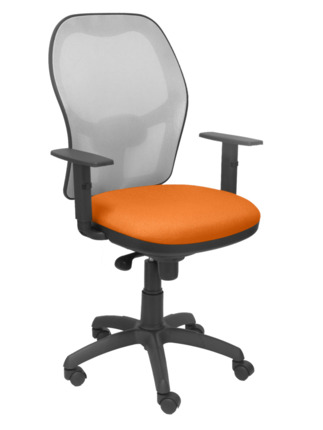 Silla de oficina Jorquera malla gris asiento bali naranja