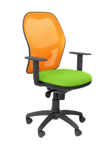 Silla de oficina Jorquera malla naranja asiento bali verde pistacho (1)