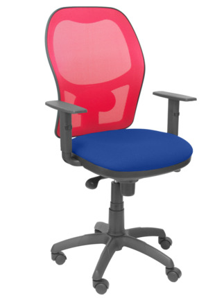 Silla de oficina Jorquera malla roja asiento bali azul