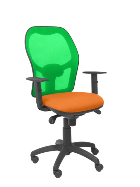 Silla de oficina Jorquera malla verde asiento bali naranja (1)