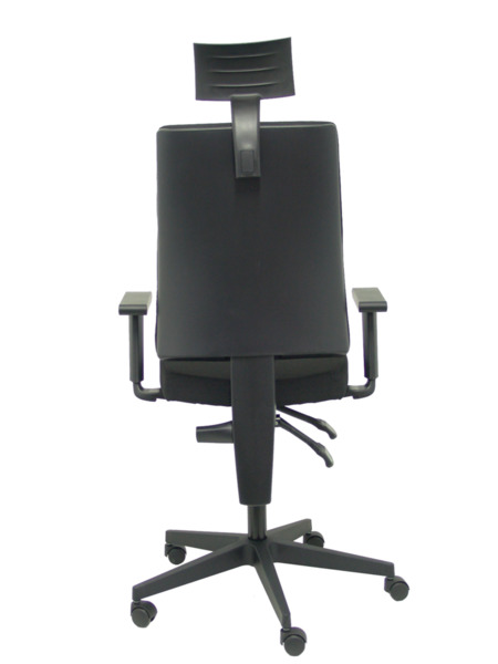Silla de oficina Lezuza arán negro con brazos regulables con cabecero (6)