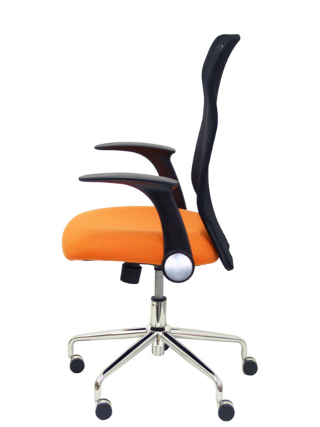 Silla de oficina Minaya respaldo malla negro asiento bali naranja (4)