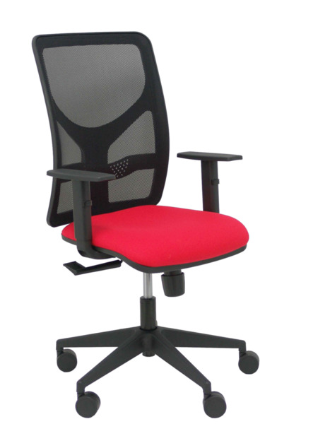 Silla de oficina Motilla malla negra asiento bali rojo brazo regulable (1)