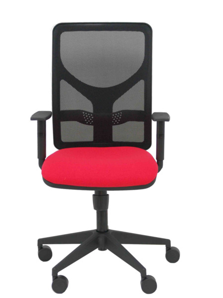 Silla de oficina Motilla malla negra asiento bali rojo brazo regulable (2)