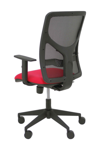 Silla de oficina Motilla malla negra asiento bali rojo brazo regulable (5)