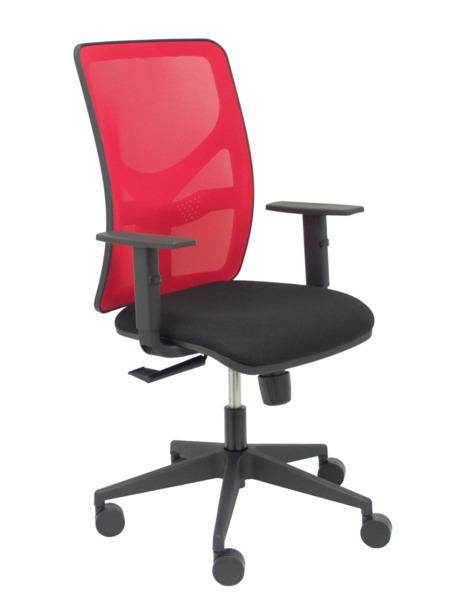 Silla de oficina Motilla malla roja asiento bali negro brazo regulable (1)
