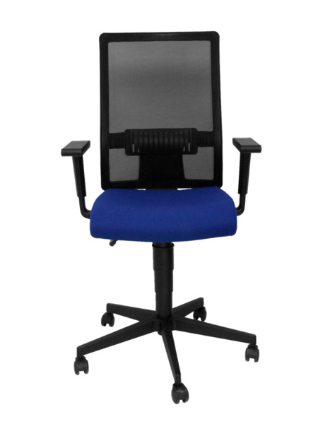 Silla de oficina Povedilla respaldo malla negro asiento bali azul (2)