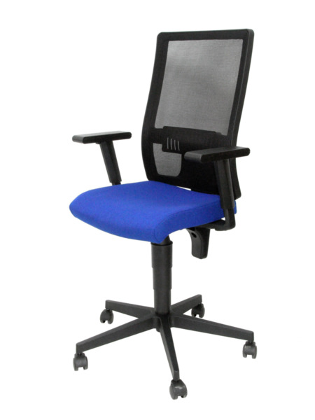 Silla de oficina Povedilla respaldo malla negro asiento bali azul (3)