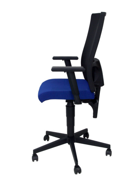 Silla de oficina Povedilla respaldo malla negro asiento bali azul (4)