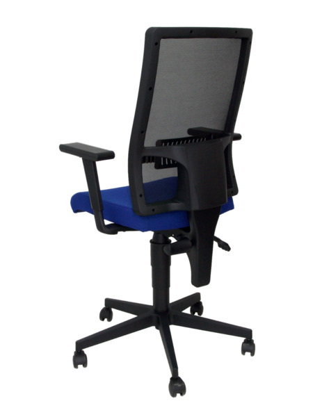Silla de oficina Povedilla respaldo malla negro asiento bali azul (5)