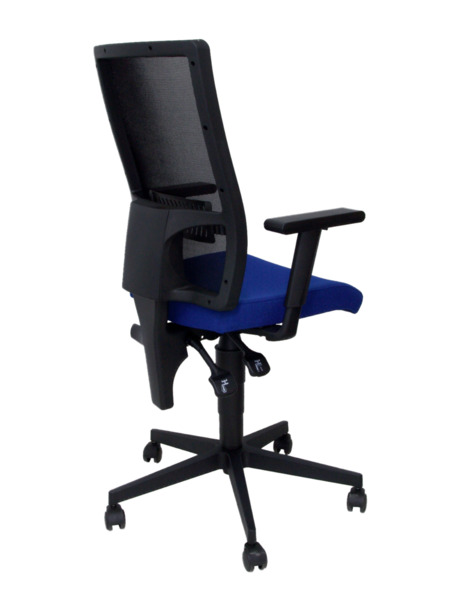 Silla de oficina Povedilla respaldo malla negro asiento bali azul (7)
