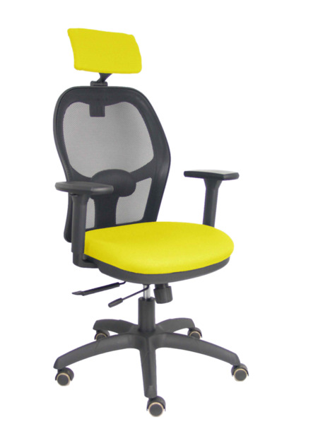 Silla Jorquera traslack malla negra asiento bali amarillo brazos 3D cabecero regulable (1)